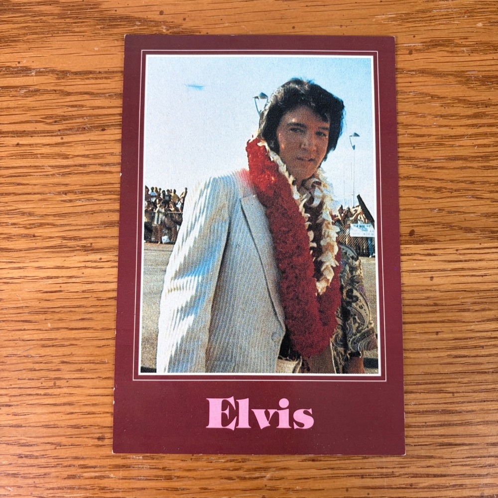 Vintage 1985 Elvis Presley Royal Mini Print Postcard B16714 Hawaii Lei Suit